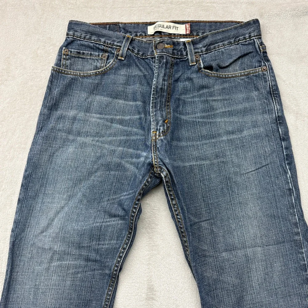 Vintage Levi's 505 Regular Fit Jeans Men 34x30 Blue Straight Dark Wash Denim Y2K